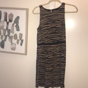 Tan & Black Striped Loft Dress Size S